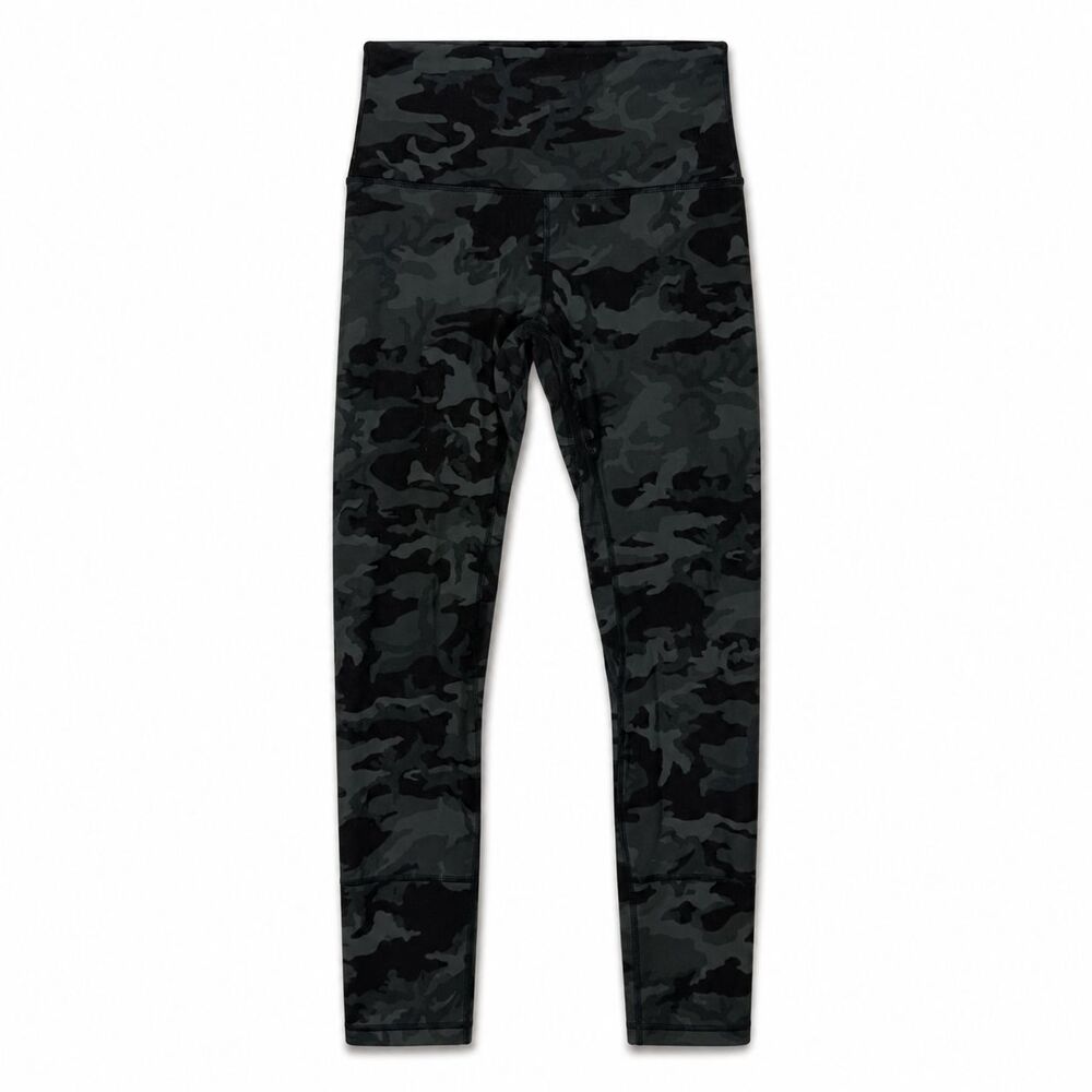 Lululemon Align 21" High Rise Leggings Womens 6 Black Green Camo Athletic Active